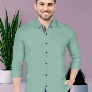 Men Regular Fit Solid Spread Collar Formal Shirt