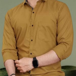Men Regular Fit Solid Spread Collar Formal Shirt