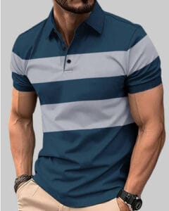 Stylish Men Solid Polo Neck Cotton Blend TShirt