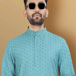 Men Self Design Jacquard Straight Punjabi